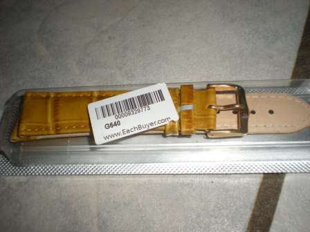 PU Leather Watch Croc Grain Print Strap Band 20mm - Light Brown