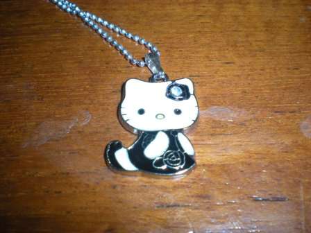 Hello Kitty Necklace - sitting HK black