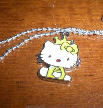 Hello Kitty Necklace - Yellow with Crown