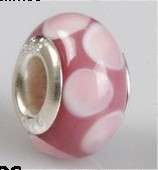Bead, Pink Murano Style   - fits most European Style Charm Bracelets