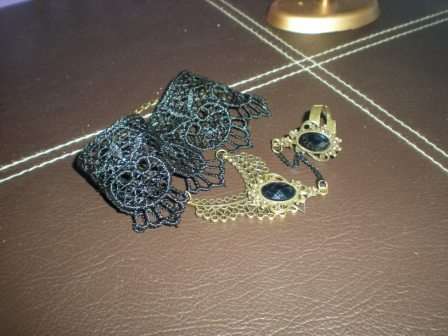 Gothic Lace  Bracelet with Ring