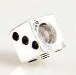 silver Plated Bead, Dice