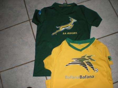 Sport Shirts Size 11 to 12  - 1 Rugby  , 1 Soccer - Bafana