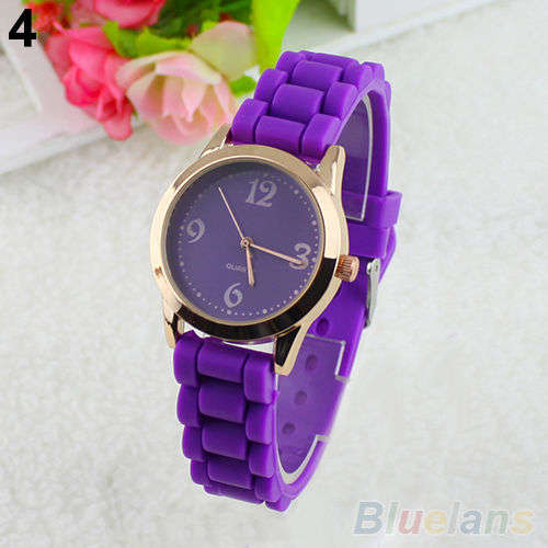 Last one - Great Looking Watch - Round Watch with Purple Jelly Strap