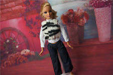 Barbie Fashion House -  Clothes, Handmade, Clothing - Pants Set - with zebra Vest