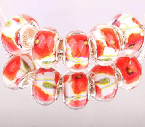 Bead,   Murano Style   - fits most European Style Charm Bracelets