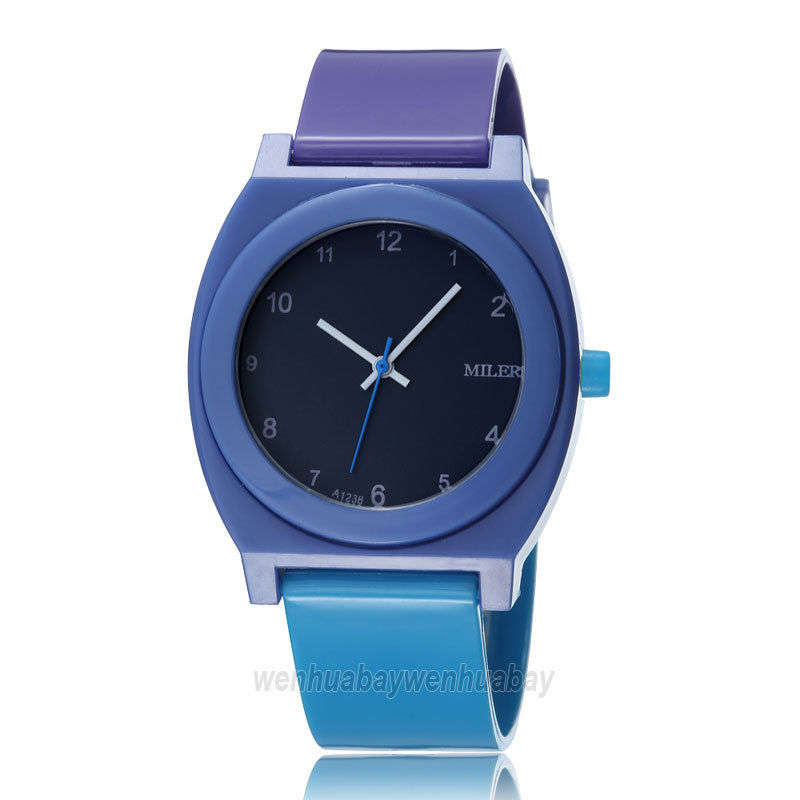MILER - Grace Candy Colour Rubber Band Girl Women Kids Students Quartz Wrist Watch Q4505