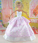Barbie Fashion House -  Evening Dresses - Lovely Evening Gown Pink / White