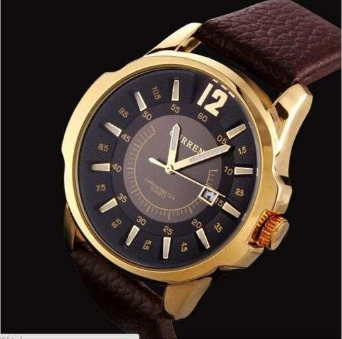 Curren Watch - Curren Analog Stainless Steel Sport Case Quartz Date Leather Wrist Watch