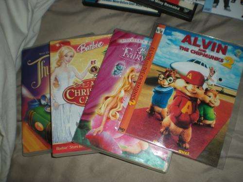 DVDs - Children Movies, Thumbelina, 2x Barbie, Alvin & The Chipmunks