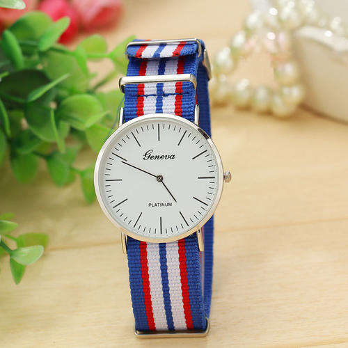 Geneva - Simple Slim Fashion Stripes Mens Boys Watches Analog Quartz