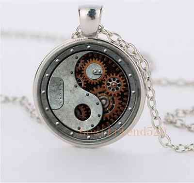 Retro Steampunk Necklace Hip-hop Pendant Gears Unisex