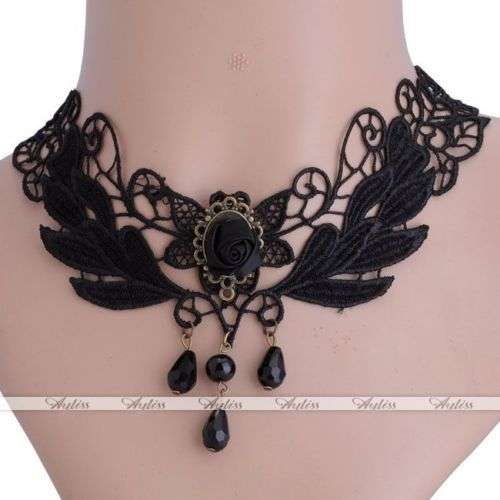 vintage Gothic  Lace Pendant Necklace