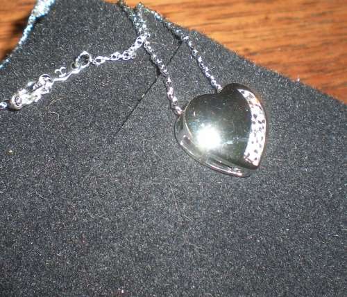 Sterling Silver Necklace - KREMENTZ Heart with Cubic Zirconia