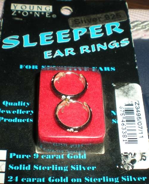 Sterling Silver Sleeper Earrings New in Box