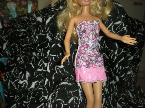 Barbie Fashion House -  Clothes, Handmade, Clothing - Pink Dress  & one pair of Shoes