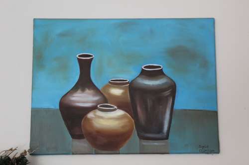 Original Oil Painting `Vases`