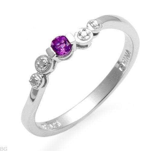 SALE ***** Cute 925 Sterling Silver Ring with Genuine Amethyst