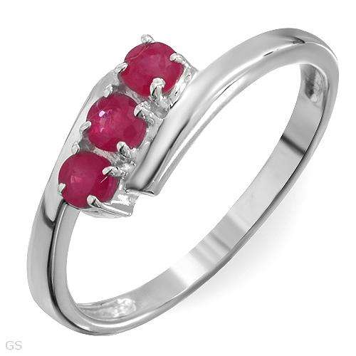 Special - Beautiful Ring with Genuine Strawberry Rubies in 925 Sterling Silver