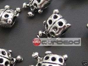 Ladybug - Tibetan Silver Bead, you are bidding on 10 pcs