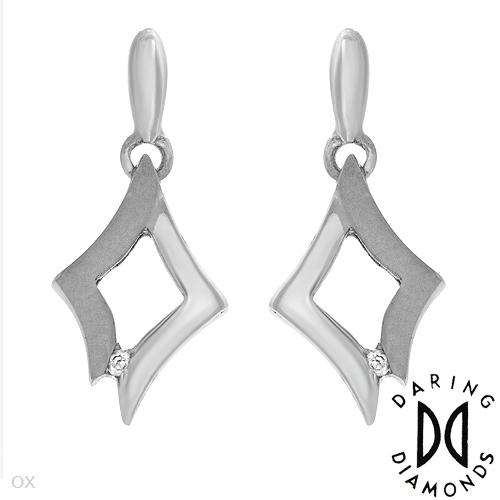 DARING DIAMONDS Lovely Earrings With Genuine Diamond Well Made in 925 Sterling