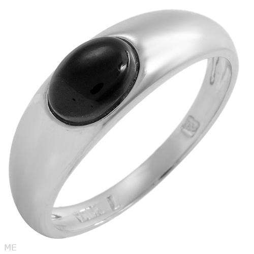 ! Stunning Ring with Simulated Onyx in 925 Sterling Silver