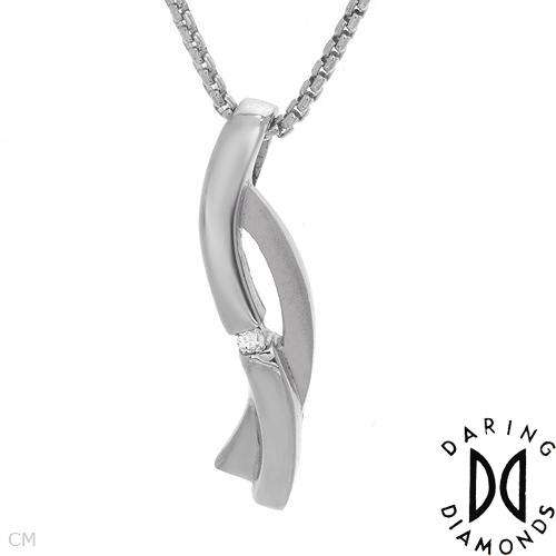 DARING DIAMONDS Sterling Silver Necklace with Genuine Diamonds