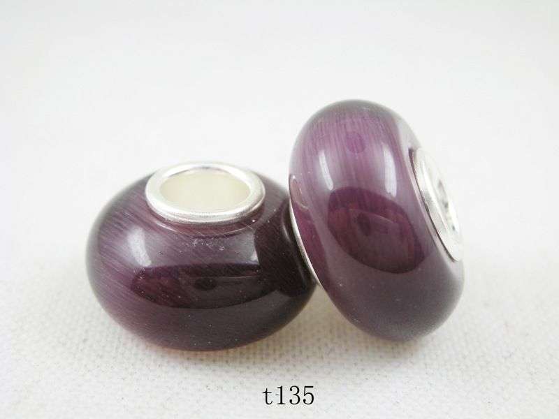 Cat Eye Stone - Sterling Silver Core, fits most European Charm Bracelets