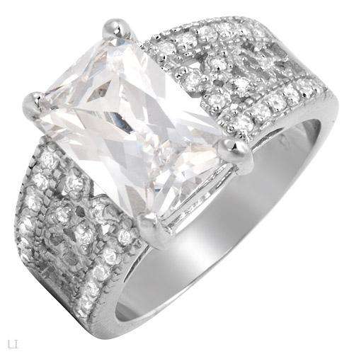 Solid Sterling Silver Ring with Cubic Zirconia