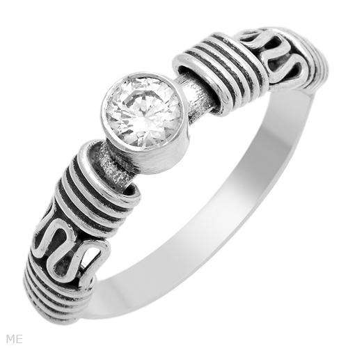 Solid Sterling Silver Ring with Cubic Zirconia