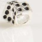 silver Plated Bead, Dice