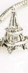 Sterling silver Plated Bead, Eiffeltower, fits most European Charm Bracelets