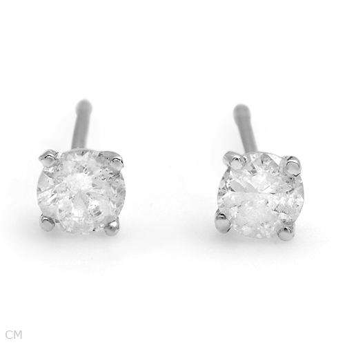 Stunning 0.14 ctw Diamond Stud Earrings in 10K White Gold