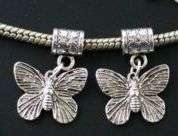 Tibetan Silver, Dangling Butterfly Bead