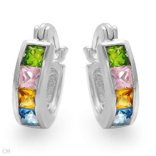 Stunning Hoop Earrings in 925 Sterling Silver with Cubic Zirconia