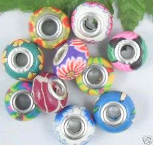 Clay Beads silver Core, fits most European Charm Beads