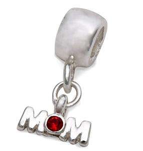925 Sterling silver Bead, Dangling Mom, fits most European Charm Bracelets
