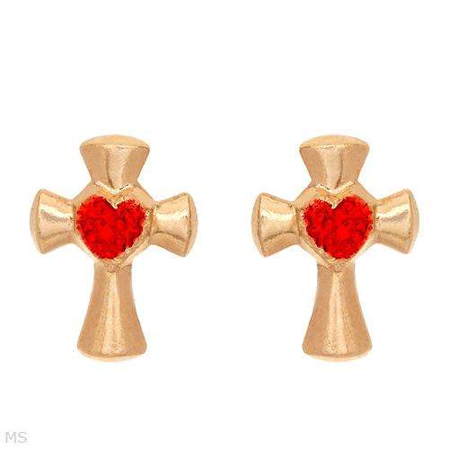 Starts at Crazy R 1!!! Cross Earrings Well Made in Yellow Gold