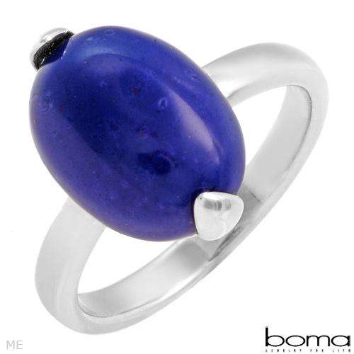 925 Sterling Silver Ring with Genuine Lapis Lazuli