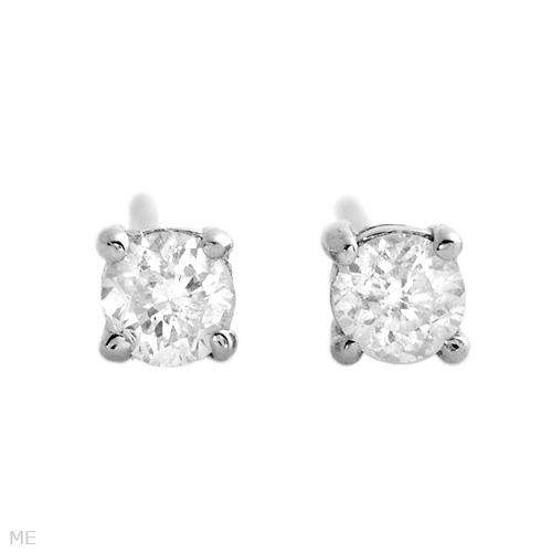 Stunning 0.16 ctw Diamond Stud Earrings in 10K White Gold