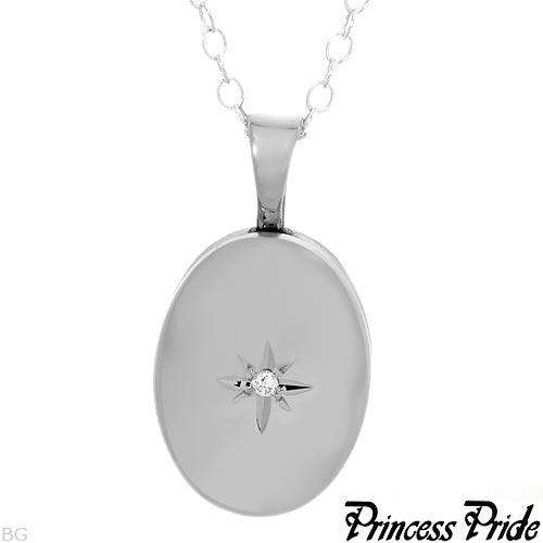 THINK MOTHERSDAY!!! Solid Sterling Silver Locket with Genuine Diamond