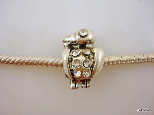 Crystal Bead, White Bird in Tibetan Silver