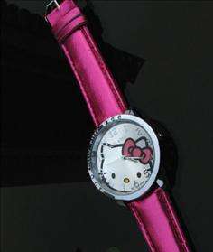 Hello Kitty Watch with Crystals in Dark Pink