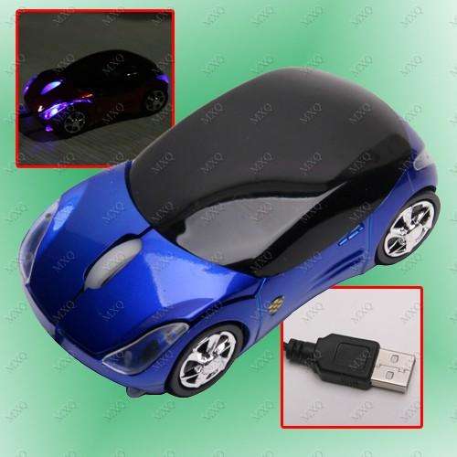 USB 3D Car Shaped Mouse for PC / Laptop, available in blue, black and red