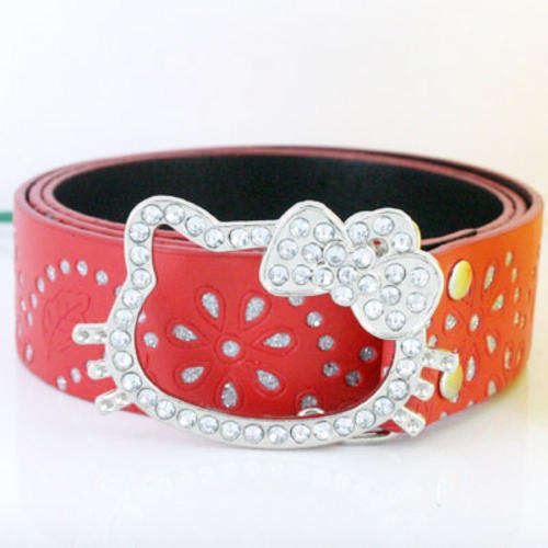 Hello Kitty, Red Belt with Hello Kitty Buckle whit White Rhinestones