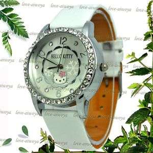 Hello Kitty Watch  White with Rhinestones
