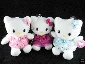 Hello Kitty Soft Toy, Set of 3 Hello kitty Dolls in sparkly dresses