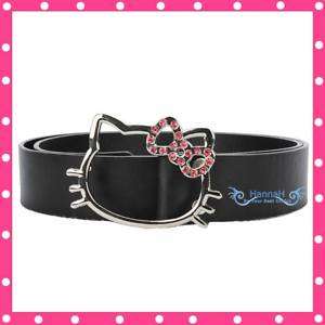Hello Kitty, black belt with pink rhinestones