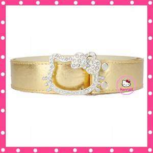 Hello Kitty, gold belt with white rhinestones