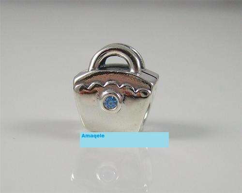 Handbag Bead, Sterling Silver Plated, fits most European Charm Bracelets